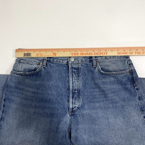 AGOLDE 90s Pinch Waist Distressed High Rise Straight Leg Jeans US 34 NWT - Picture 12 of 16